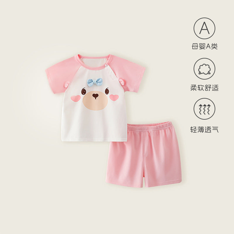 Kids' summer outfit set - short sleeve two-piece set for girls - lightweight and cute summer clothes