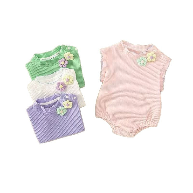 Baby clothes summer thin style baby bodysuit girl baby romper princess full month hundred days outfit summer
