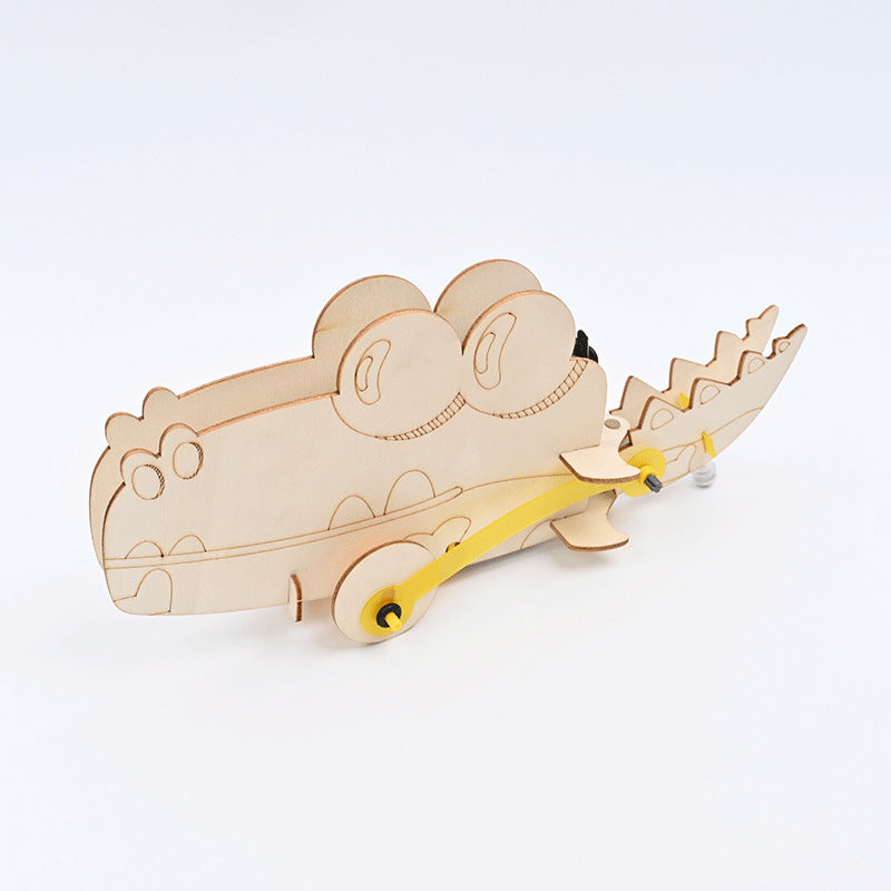 Little crocodile, bionic rocking crocodile handmade DIY splicing technology small production puzzle science small experiment material package