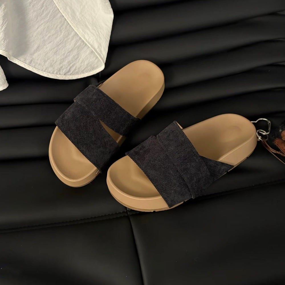 Minimalist chic platform thong sandals - women's 2026 summer new arrivals - outdoor wear, criss-cross strap, slip-on sandals