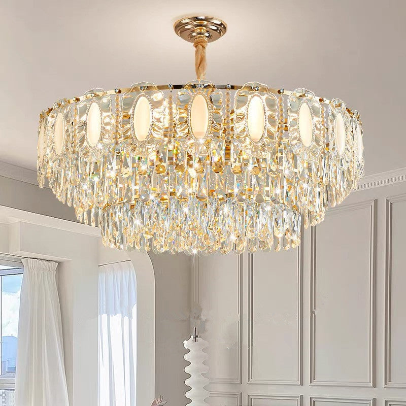 French Cream Wind Light Luxury Crystal Chandelier Living Room Main Light Bedroom Light 2025 New Simple Dining Room Lighting