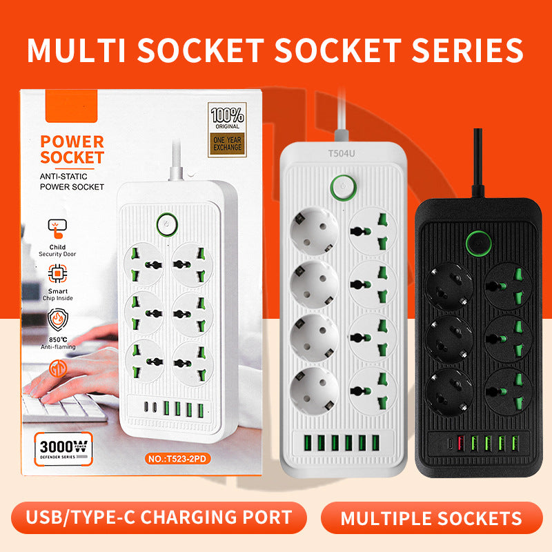 European power strip, european standard wiring, russian, german, korean round european standard switch, for home socket, multiple usb