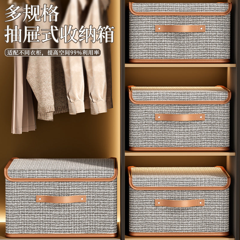 Xiaoxiangfeng flip one-piece with lid storage box clothes Oxford cloth clothing storage box household finishing artifact box basket