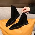 Plus size pointed-toe flats for women, spring/autumn 2025 new collection, wedge heel, korean style, minimalist chic, professional work shoes