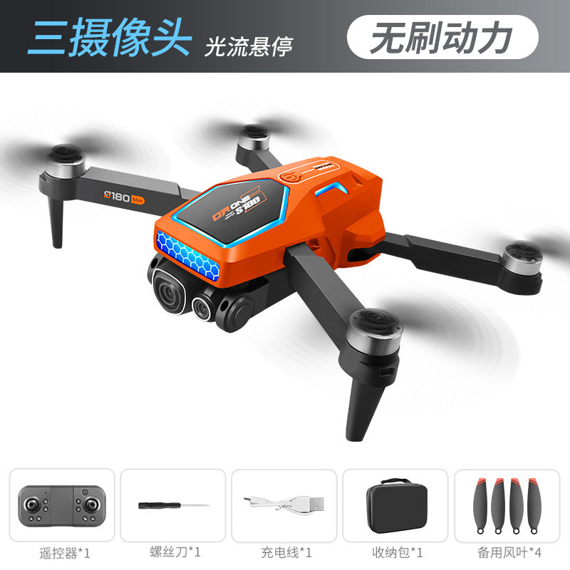 S180 drone: brushless motor, extended flight time, esc, hd camera, optical flow positioning, obstacle avoidance, remote control aircraft