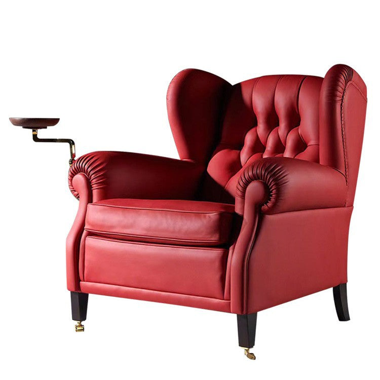 Leather cigar chair accessible luxury high-end with metal frame club house classycasual chair genuine leather medieval style casual chair