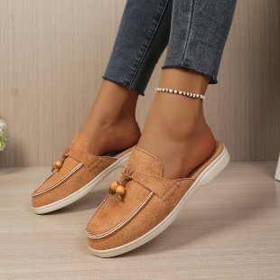 spring/summer new arrivals: plus-size women's half-slipper shoes for cross-border e-commerce. sizes 36-43 available. wholesale options available. dropshipping to  and