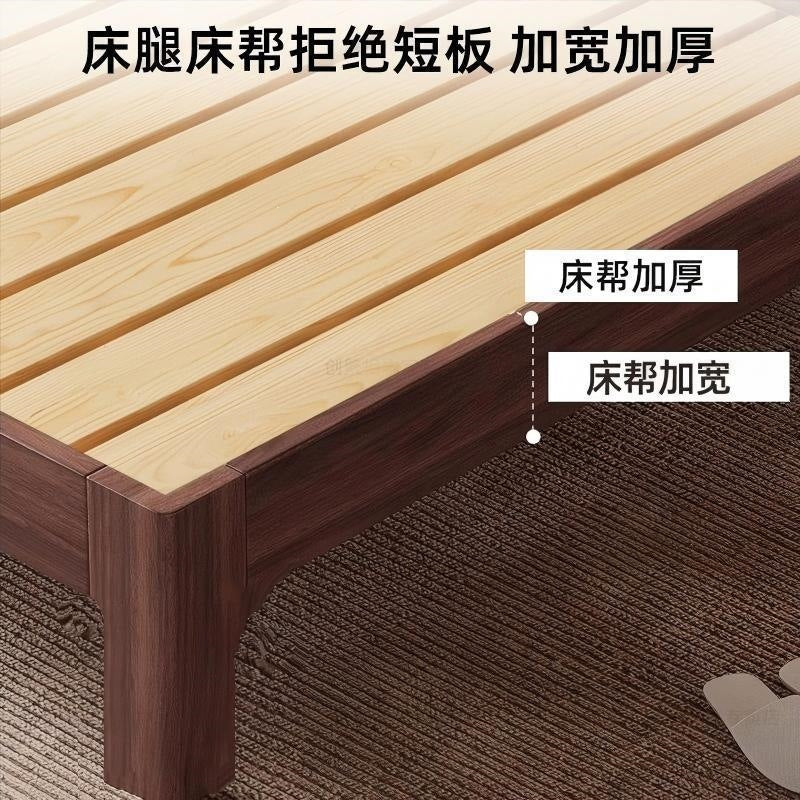 Oak solid wood bed 1.8m casualfor home bedroom 1.2m rental double bed master bedroom king bed