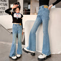 Custom girls' spring denim jeans - spring/autumn styles for mid-to-large children - girls' flare pants - trendy trousers - spring kids' pants