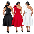 C7011 cross-border   independent station fashion women's solid color sexy formal dress new