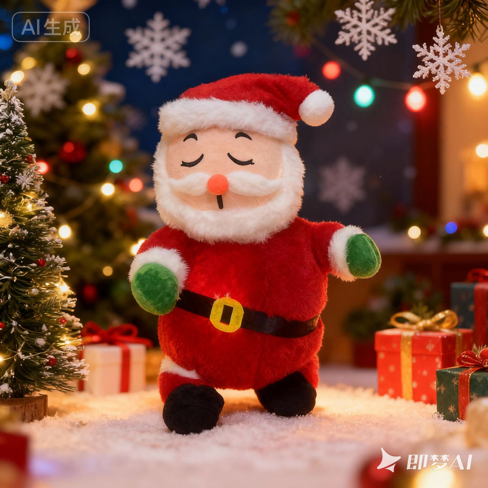 Santa claus plush toy - light-up, breathing, musical, soothing doll for kids - baby comfort toy - cross-border e-commerce
