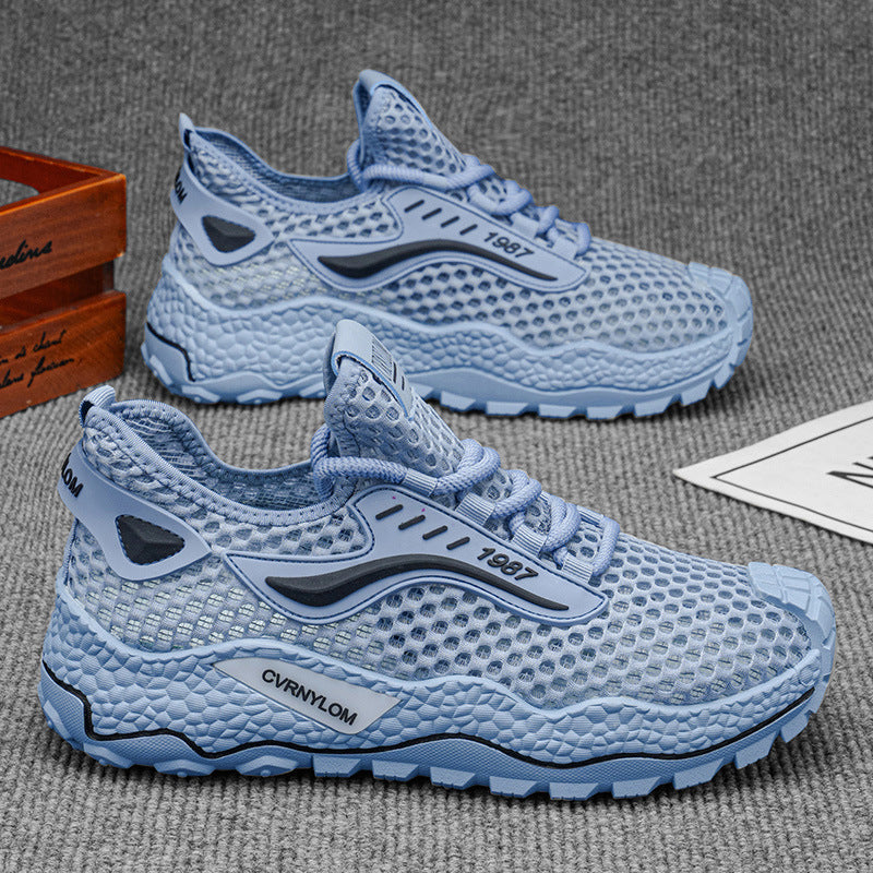 Summer men's new comfortable hollow-out 2026 mesh breathable soft sole anti-slip athletic running shoes