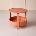 Scandinaviancasual plastic double-layered small round table living room sofa side table for home creative coffee table corner table storage rack
