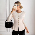 european and american cross-border new women's elegant fashion chanel-inspired round neck knitted sweater