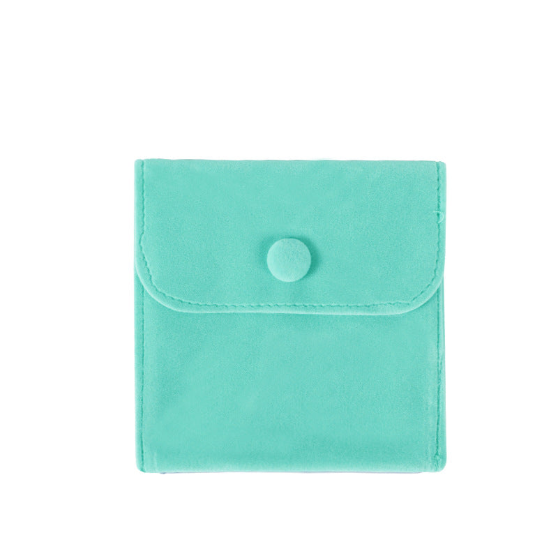 Velvet jewelry snap pouch - double-sided fleece bracelet snap bag with flap, anti-oxidation, wholesale jewelry packaging bags