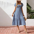 tk cross-border women's bohemian chic summer dress - floral maxi dress for beach vacations