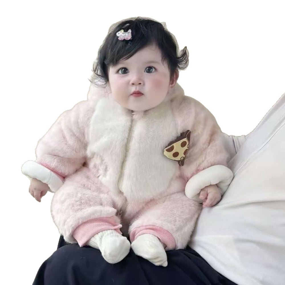 Winter clothing for men and women, baby heattech rompers, baby onesies, thickened newborn cute super cute outing clothes