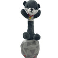 Rotating rod three brothers plush toy dog dancing interactive toy desktop ornament kids soundable doll wholesale