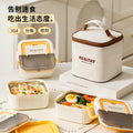 304 stainless steel insulated lunch box - microwaveable, divided compartment bento box for office workers