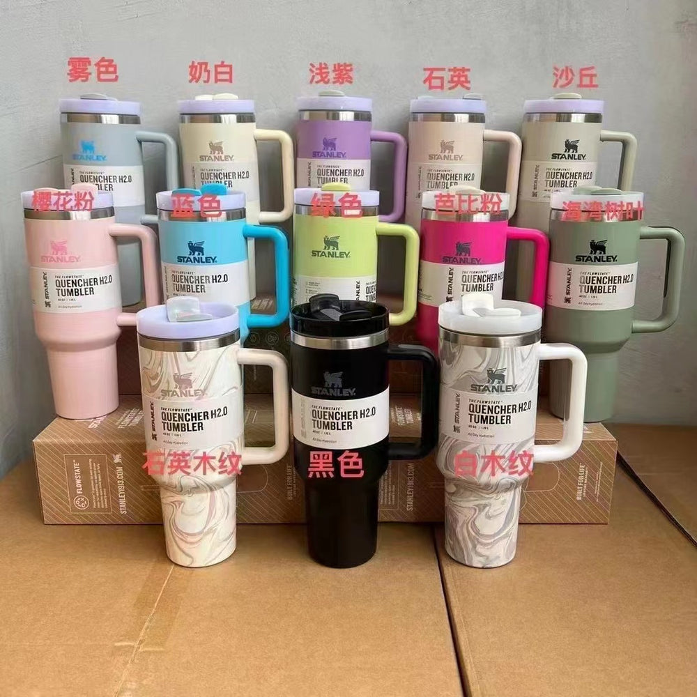 export stanley thermos cup 304 stainless steel straw cup portable outdoor car sports cup