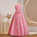 Girls' formal dress - long, round neck, minimalist style - children's evening gown - elegant & chic - birthday party - chiffon - custom made