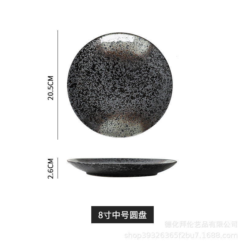 Japanese-style influencer dinner plates restaurant tableware commercial steak plates creative flat plates household dinner plates unique snack dishes
