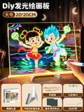 Diy erasable children's drawing board writing board stand-up fluorescent board home led light graffiti painting board small blackboard