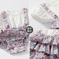 Baby clothes summer floral girl's romper short sleeve cotton bodysuit pure cotton one-piece triangle romper