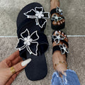 Wholesale in-stock plus size cross-border independent online summer new slip-on bowknot rhinestone sandals women's flip-flops