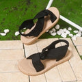 Wholesale women's plus size  new fabric southeast asian straw woven lightweight flat cross-strap sandals for export