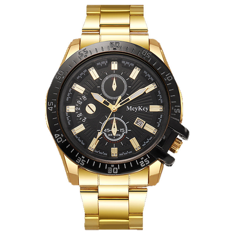 Wholesale and dropshipping: trendy new arrival - hot-selling, stylish men's watch with three-eyed calendar design. direct from the manufacturer