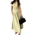 spring new arrivals: women's fashion - hot selling cross-border styles in europe and the us. elegant and chic maxi dress, fashionable high-waisted solid color dress