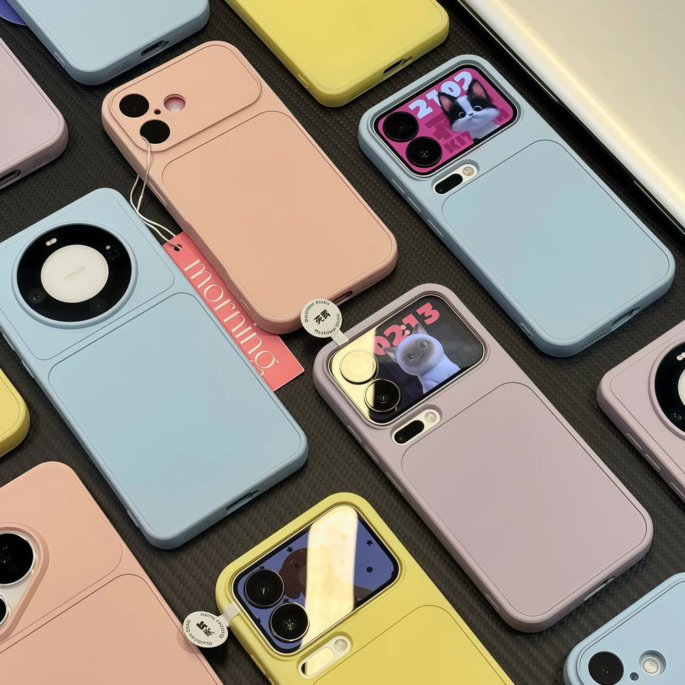 Suitable for apple 17pro mobile phone case morandi pure color instantly becomes large window soft and skin-friendly iphone18 soft case