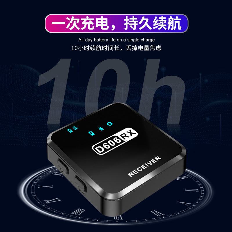 Lavalier type two-way monitoring wireless microphone, support camera, mobile phone sound card, live video shooting, noise reduction and radio