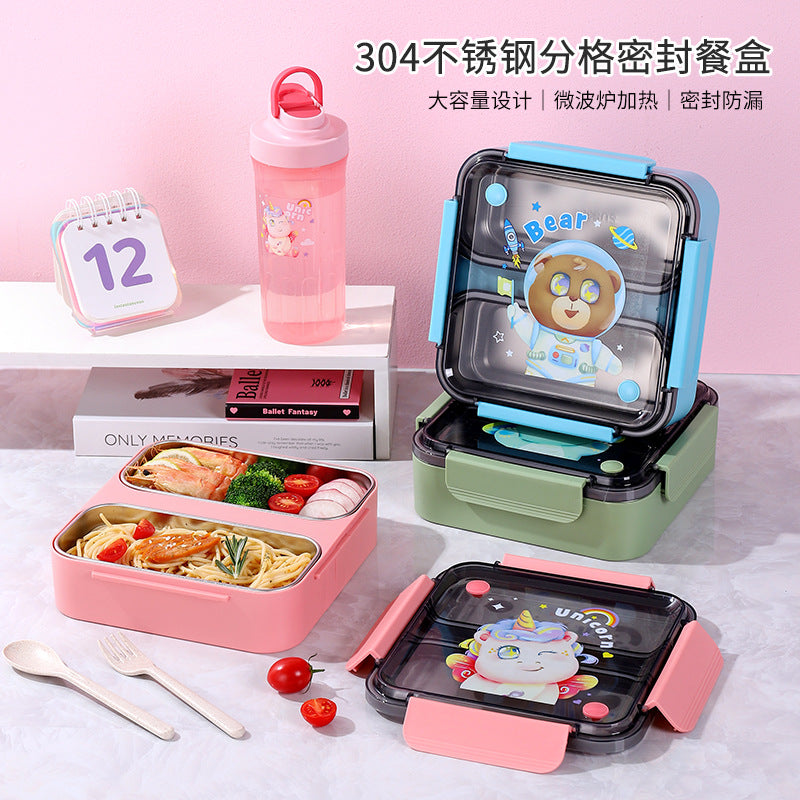 304 stainless steel insulated lunch box - perfect for office workers, students, and cafeteria use. features divided compartments and microwave-safe design