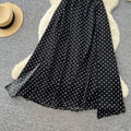 French halter polka dot pure desire backless dress women's summer v neck waist elegant vacation style elegant long skirt
