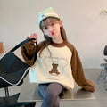 Girls' hoodie -  spring/autumn new korean style, stylish winter outfit, mid-to-large children's one-piece fleece jacket, thickened top