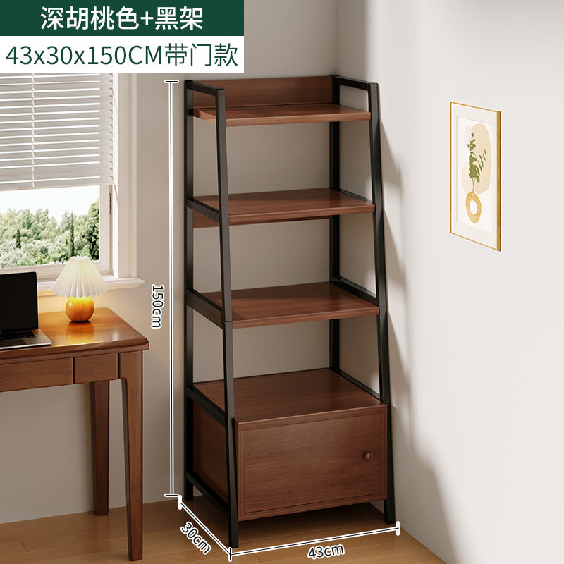 Shelf Floor-to-ceiling multi-layer storage rack Shelf next to desk Multifunctional household cabinet Living room Bedroom storage rack