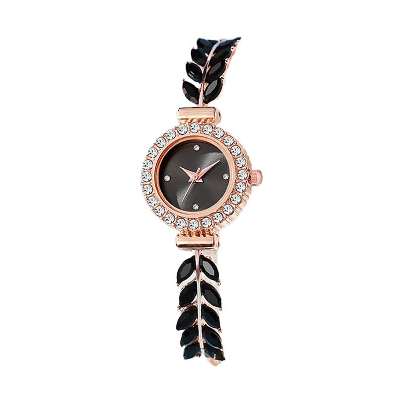 New women's quartz watch with rhinestone accents, small dial, delicate bracelet, adjustable band, fashion jewelry quartz watch - in stock