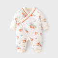 Babibele quilted jumpsuit thin cotton boneless khaki fall and winterpure cotton newborn 40g butterfly suit baby crawling suit