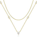European and american style layered heart rhinestone pendant stainless steel necklace - women's high-end, light luxury clavicle chain wholesale