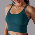 fashionpure color cross-back sports intimates tight bubble wrap high-strength yoga fitness bra bra for women