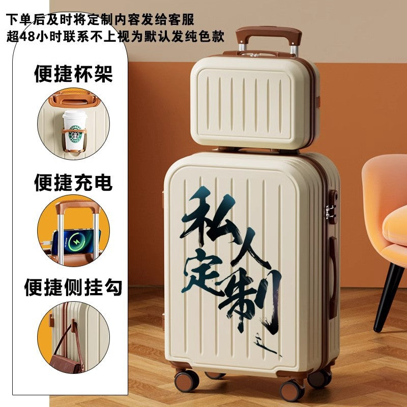 Multifunctional suitcase women's 2024 new small boarding travel large capacity 20-inch trolley case password box can be determined