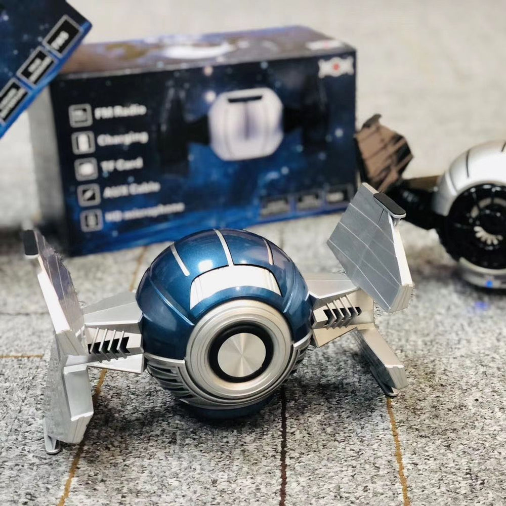 New spacecraft bluetooth speaker - creative wireless, cool, card-insertable, computer desktop speaker, subwoofer, piano black