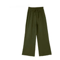 women's cross-border loose solid color drawstring casual pants - european and american style, versatile textured high-waisted wide leg trousers for work and leisure
