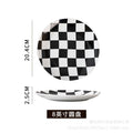Black plaid plate