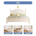 Nordic white cream solid wood bed - modern minimalist 1.8m double bed for master bedroom, 1.2m single bed with storage, wedding bed