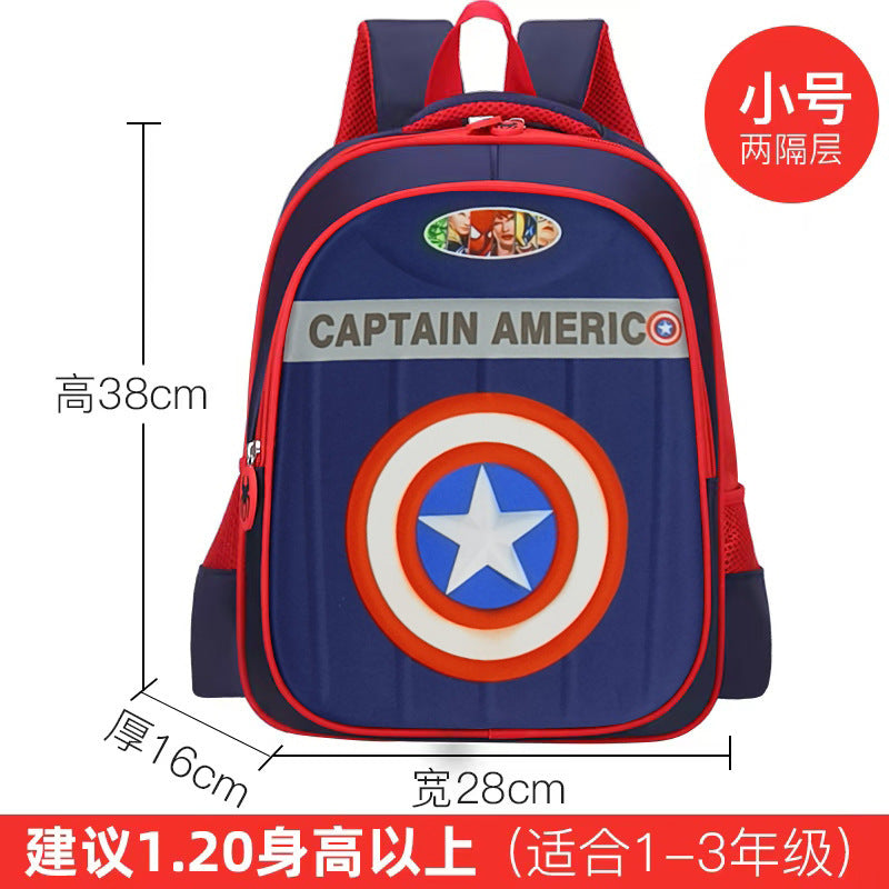 Kids' muscle design backpack - elementary school, grades 1-6, boys' cartoon backpack, breathable and lightweight