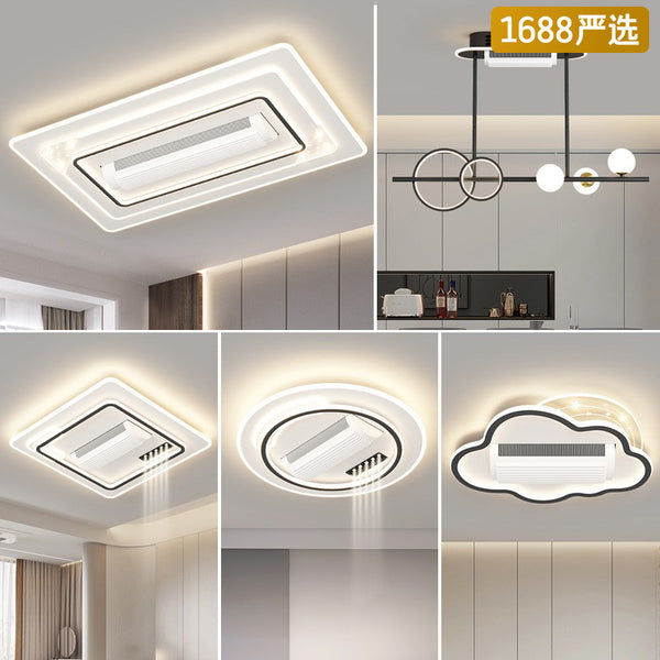 [Strict selection] Modern simple bladeless fan ceiling lamp Zhongshan lamp advanced sense invisible fan lamp combination