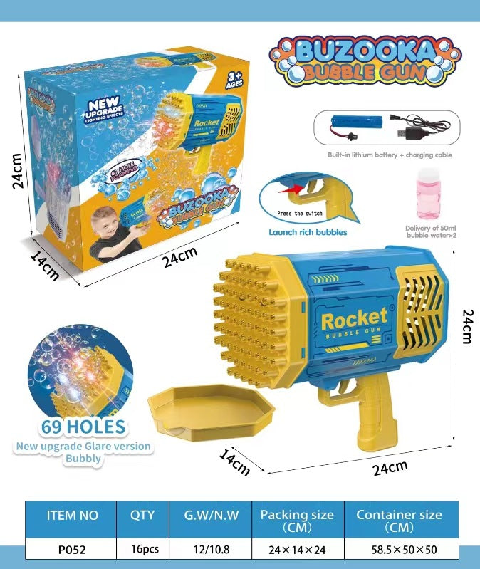 hot selling 40-hole space light bubble machine mini version gatling electric bubble blowing handheld kids toys